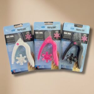Paie Triple Cut Nail Dial Clipper (3-pack: white, pink, black)